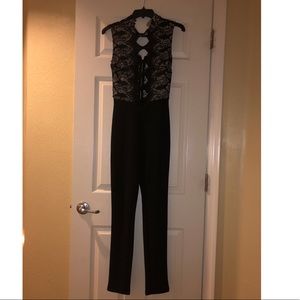 Lace-Detail Illusion Jumpsuit